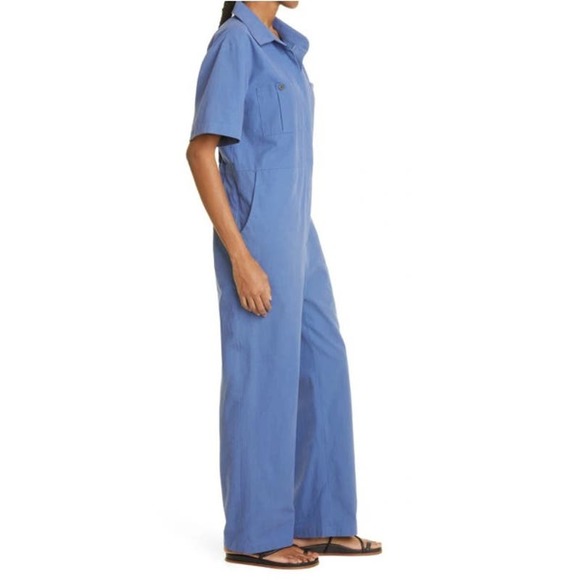 NEW Mara Hoffman Kailyn Recycled Cotton Utility Jumpsuit In Blue Size Medium - Picture 3 of 7